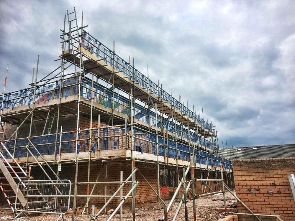 Scaffold in Taunton, Somerset at Holway Park Primary School