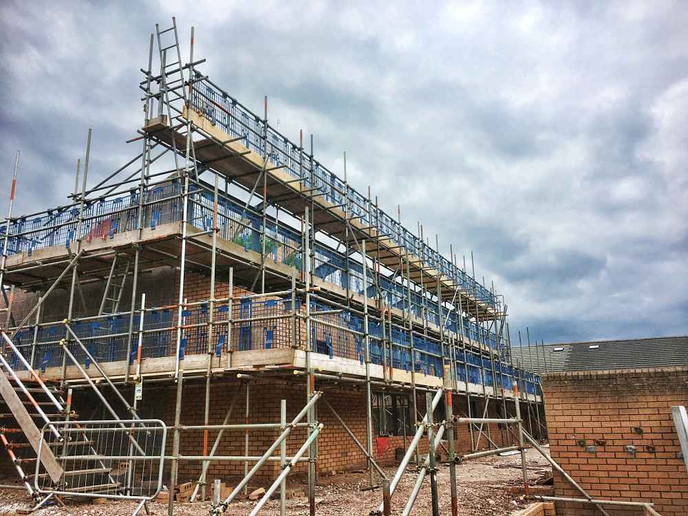 Scaffold in Taunton, Somerset at Holway Primary School